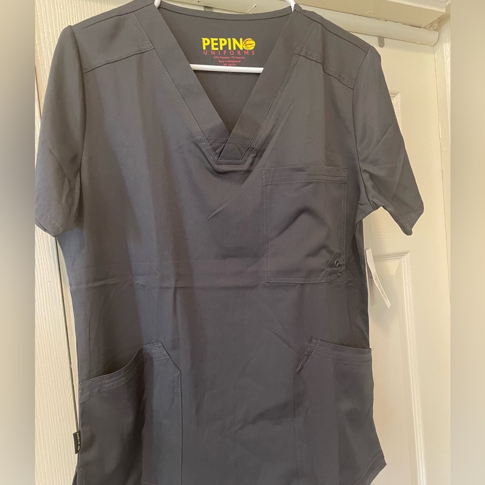 Pewter Scrub Top